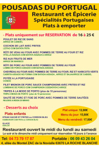 plats sur réservation